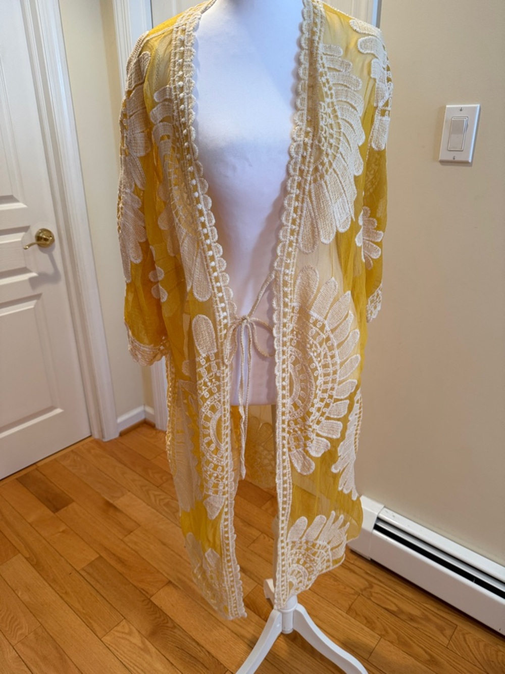 Siren Lily Maternity Yellow Lace Kimono by Siren Lily